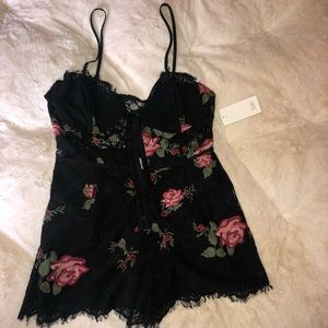Cute black laced romper